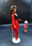 brunette barbie red outfit side